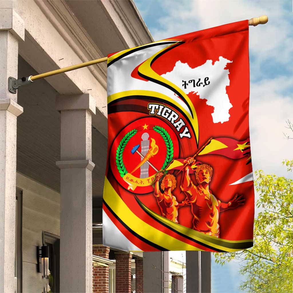 Ethiopia Tigray Revolution Garden Flag Emblem Freedom Fighters and Flag