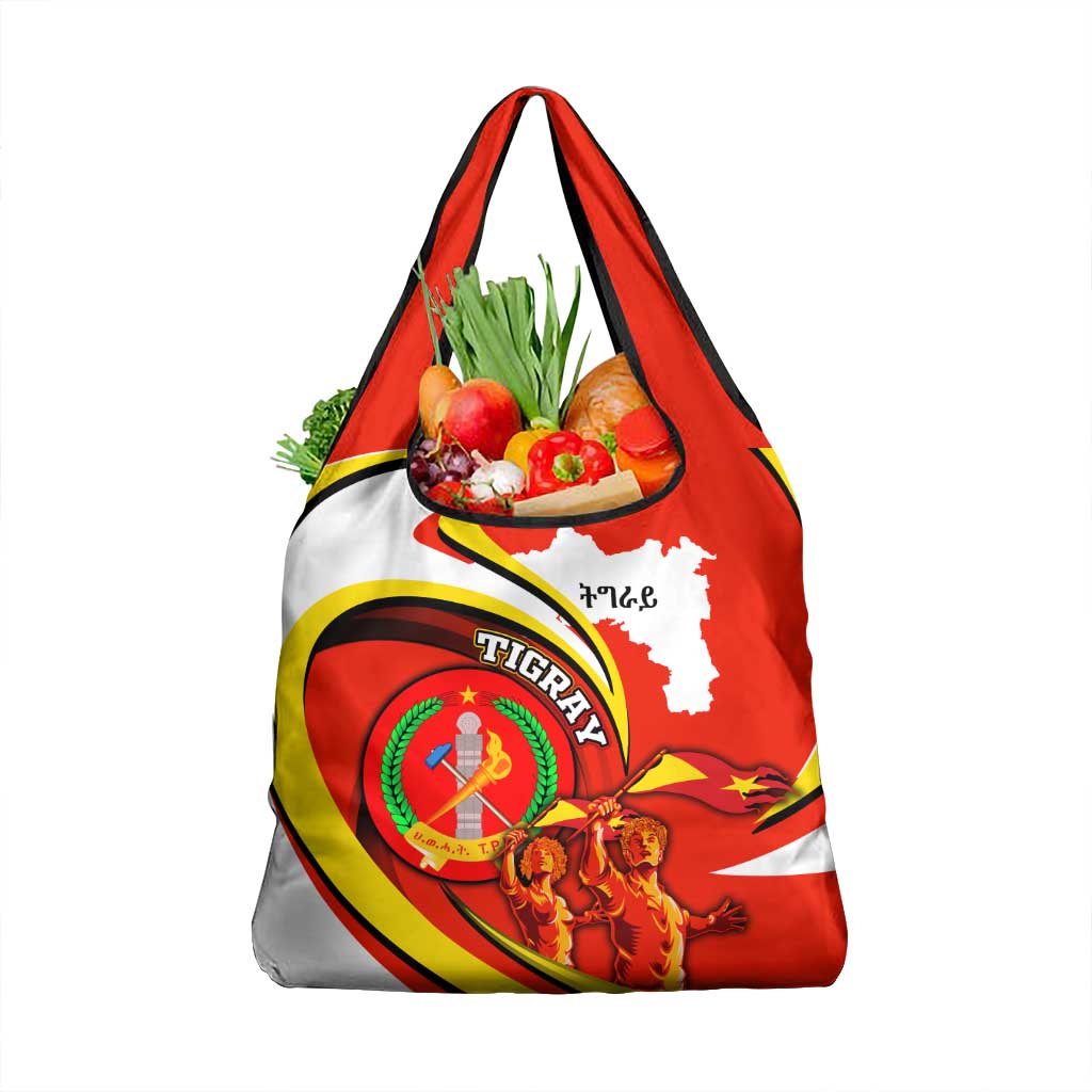 Ethiopia Tigray Revolution Grocery Bag Emblem Freedom Fighters and Flag