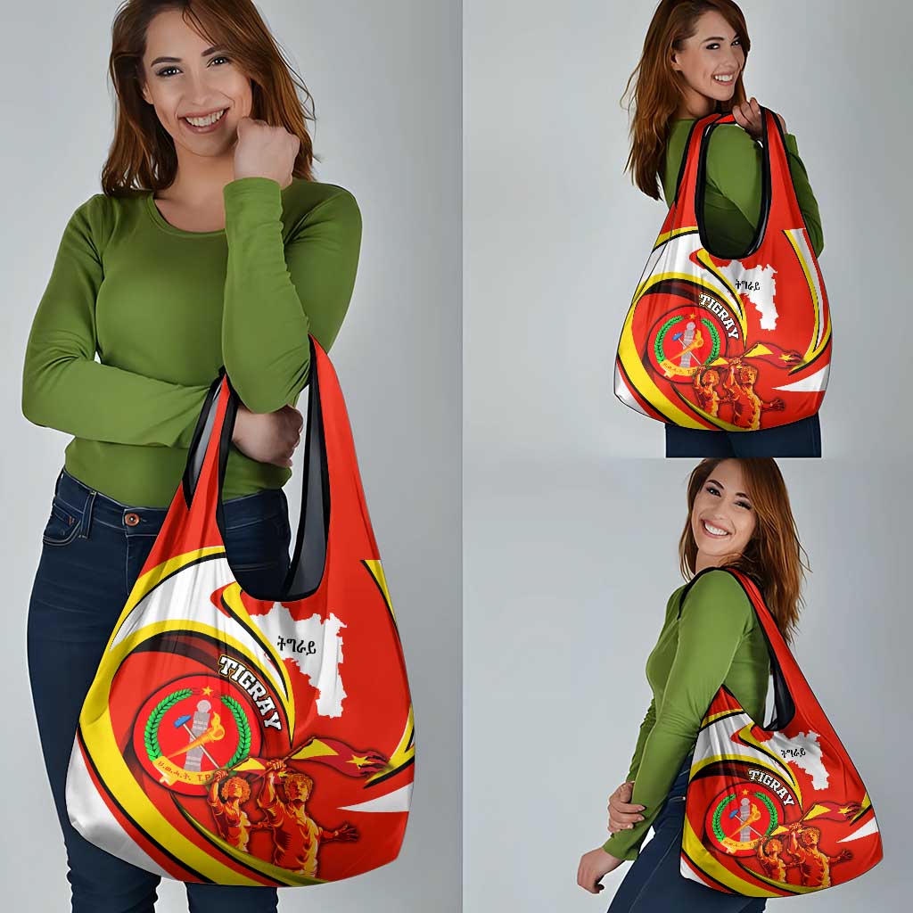 Ethiopia Tigray Revolution Grocery Bag Emblem Freedom Fighters and Flag