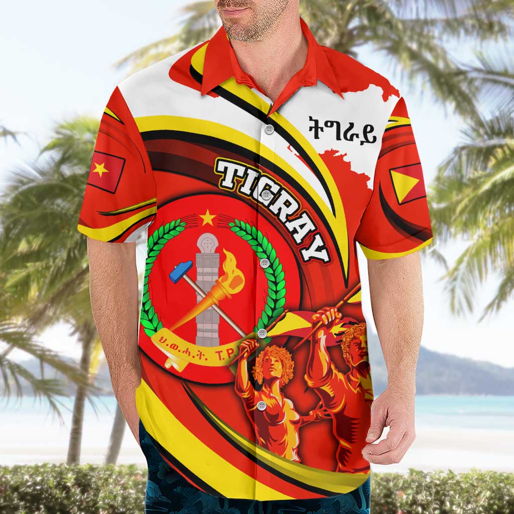 Ethiopia Tigray Revolution Hawaiian Shirt Emblem Freedom Fighters and Flag