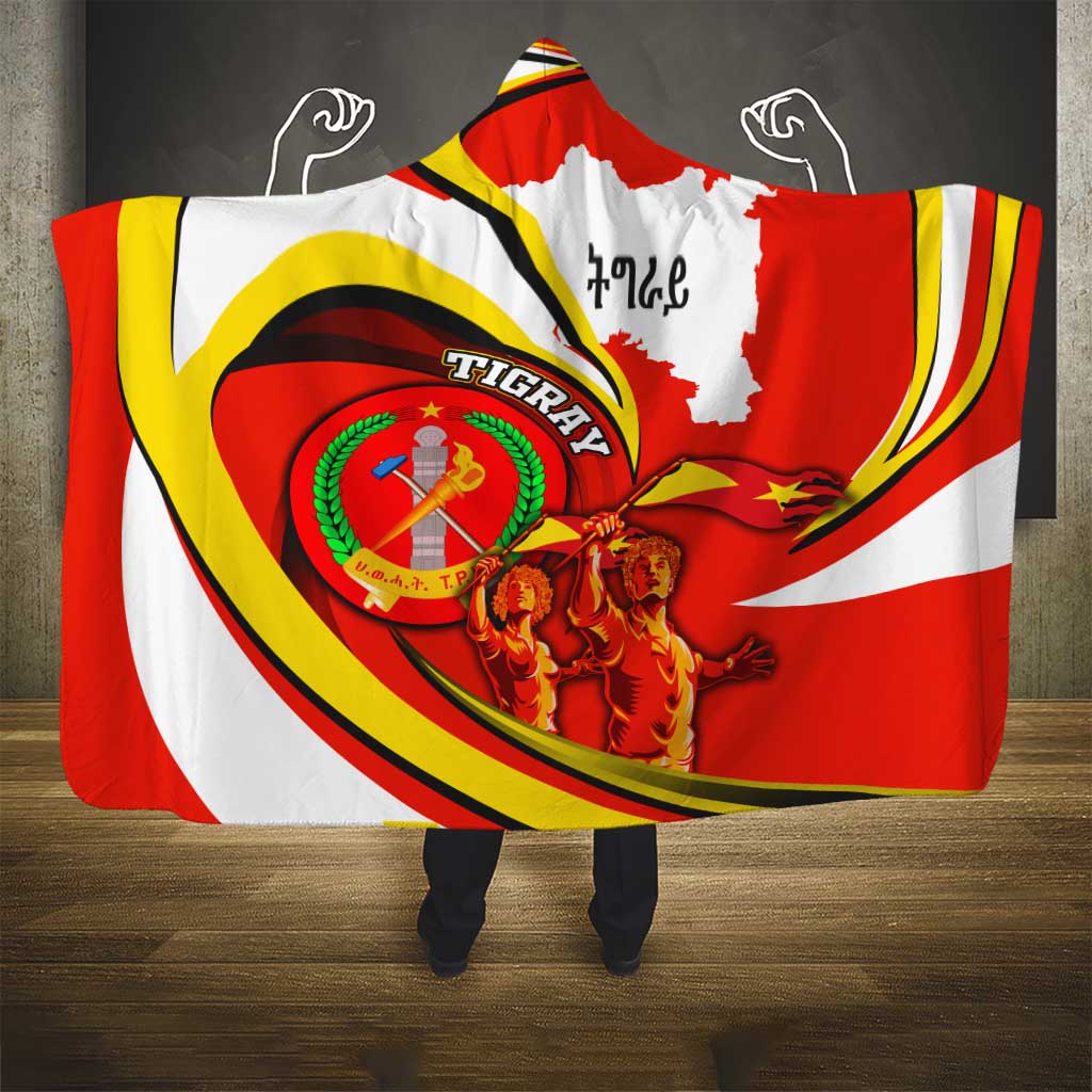 Ethiopia Tigray Revolution Hooded Blanket Emblem Freedom Fighters and Flag
