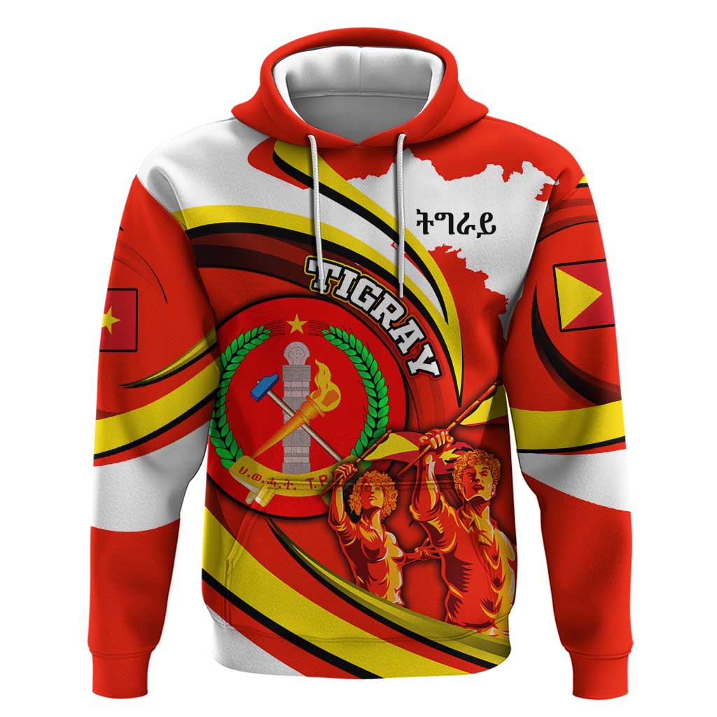 Ethiopia Tigray Revolution Hoodie Emblem Freedom Fighters and Flag