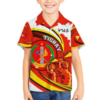 Ethiopia Tigray Revolution Kid Hawaiian Shirt Emblem Freedom Fighters and Flag