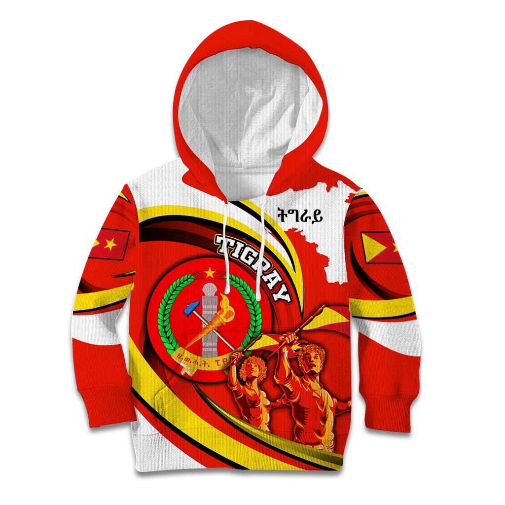 Ethiopia Tigray Revolution Kid Hoodie Emblem Freedom Fighters and Flag