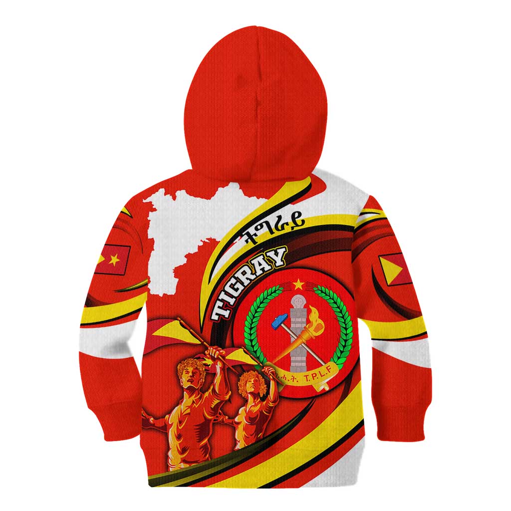 Ethiopia Tigray Revolution Kid Hoodie Emblem Freedom Fighters and Flag