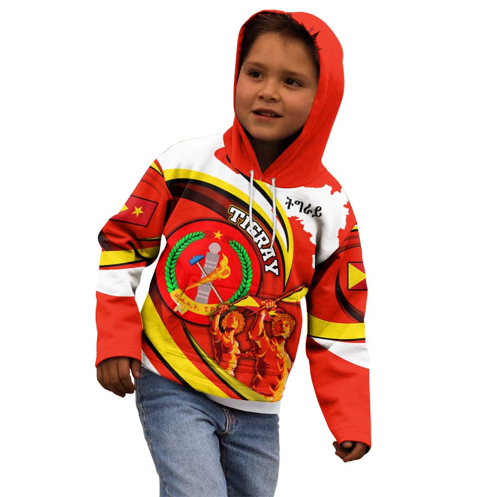 Ethiopia Tigray Revolution Kid Hoodie Emblem Freedom Fighters and Flag