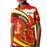 Ethiopia Tigray Revolution Kid Polo Shirt Emblem Freedom Fighters and Flag