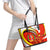 Ethiopia Tigray Revolution Leather Tote Bag Emblem Freedom Fighters and Flag