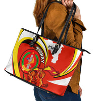 Ethiopia Tigray Revolution Leather Tote Bag Emblem Freedom Fighters and Flag