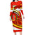 Ethiopia Tigray Revolution Long Sleeve Bodycon Dress Emblem Freedom Fighters and Flag