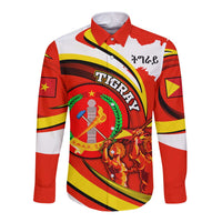 Ethiopia Tigray Revolution Long Sleeve Button Shirt Emblem Freedom Fighters and Flag