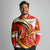Ethiopia Tigray Revolution Long Sleeve Polo Shirt Emblem Freedom Fighters and Flag