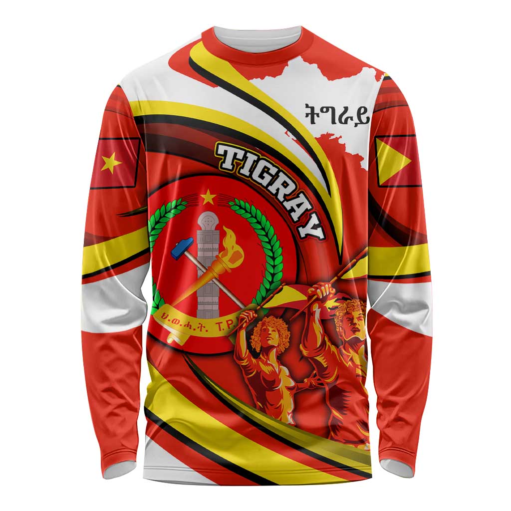 Ethiopia Tigray Revolution Long Sleeve Shirt Emblem Freedom Fighters and Flag