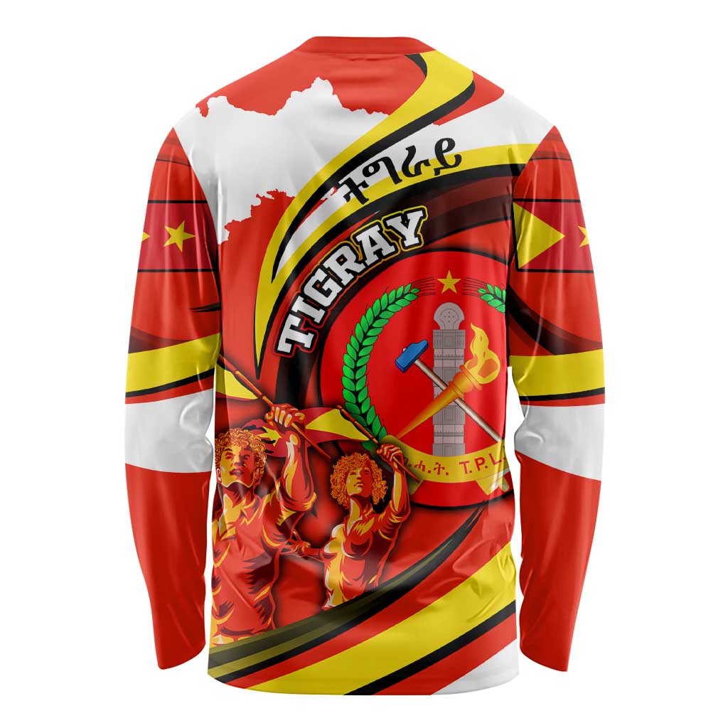 Ethiopia Tigray Revolution Long Sleeve Shirt Emblem Freedom Fighters and Flag