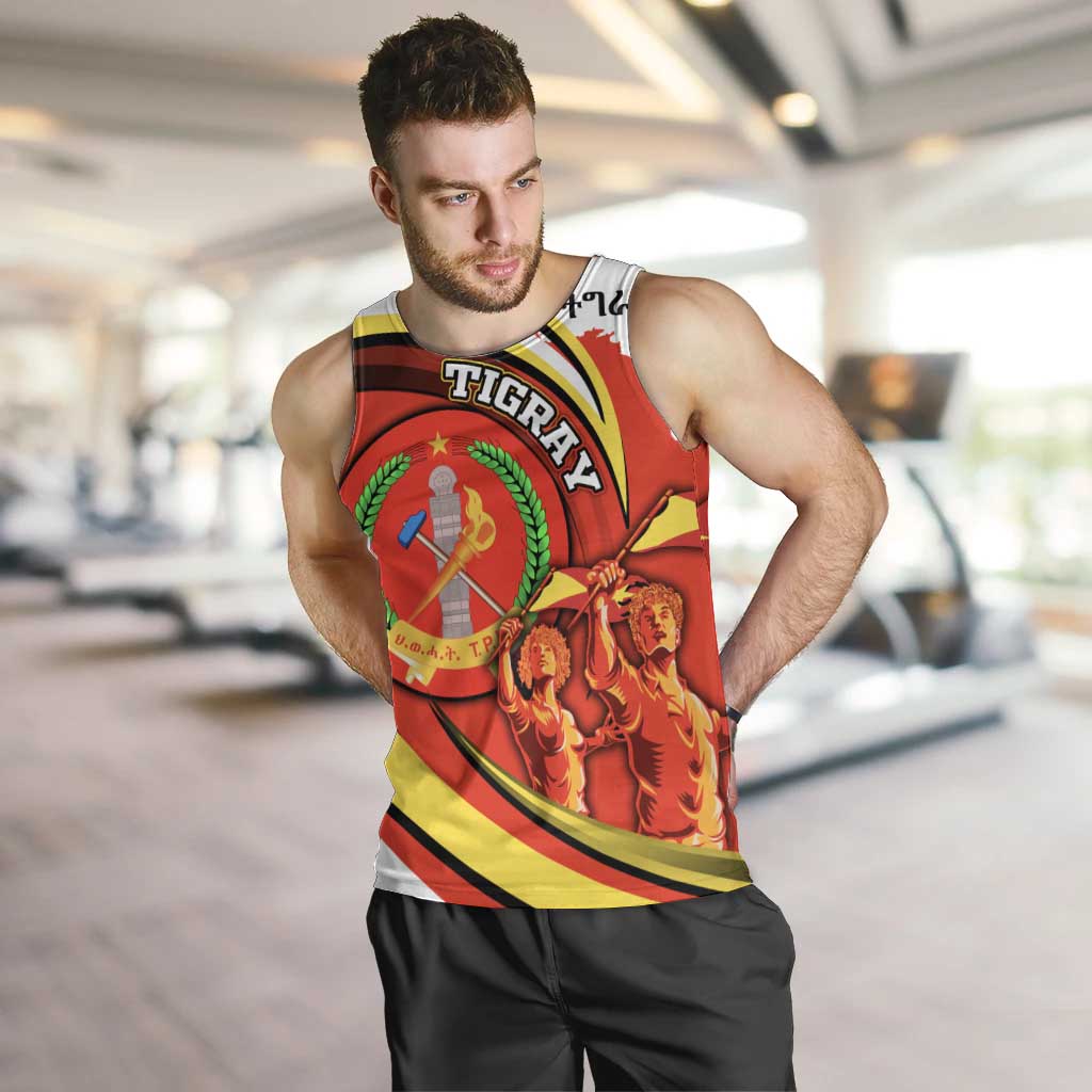 Ethiopia Tigray Revolution Men Tank Top Emblem Freedom Fighters and Flag