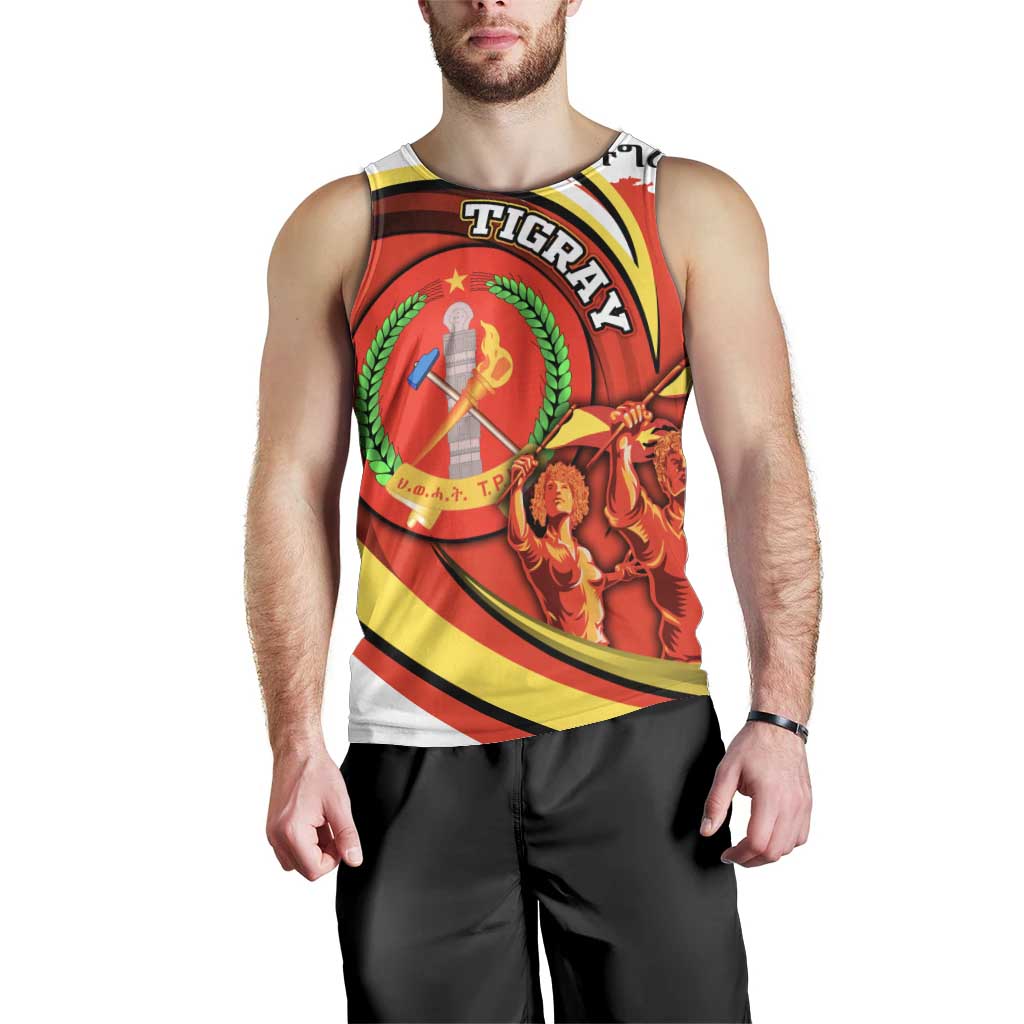 Ethiopia Tigray Revolution Men Tank Top Emblem Freedom Fighters and Flag
