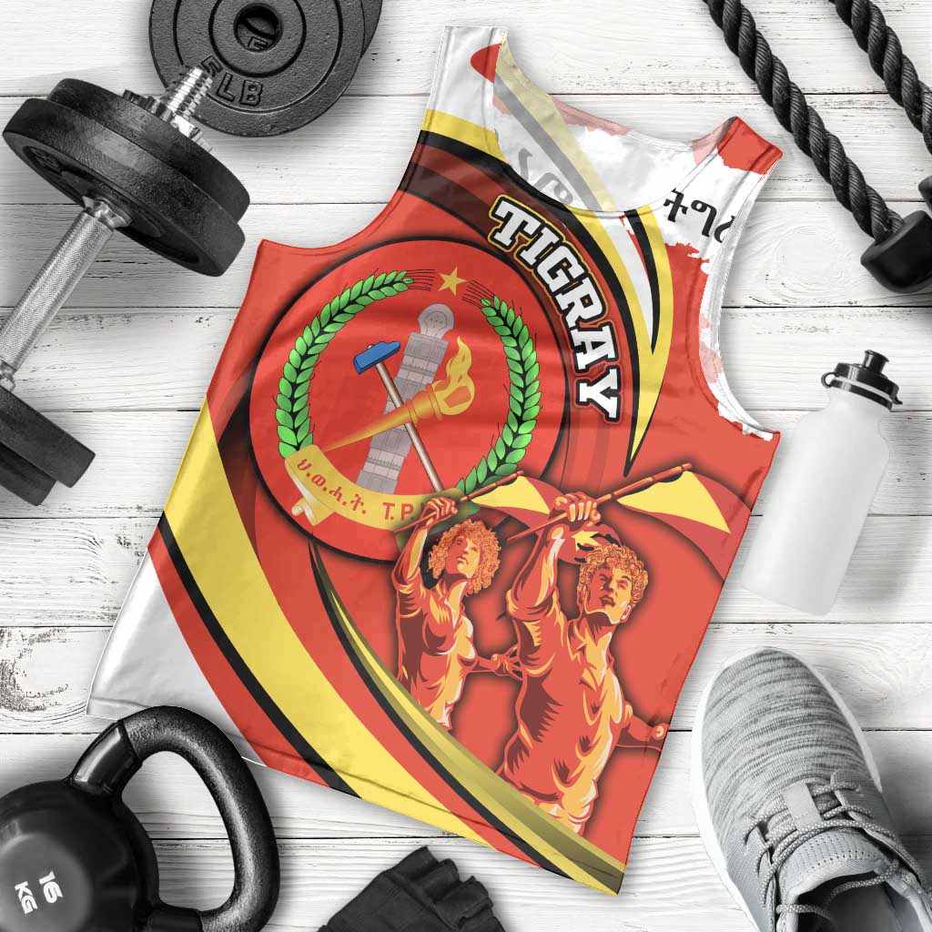 Ethiopia Tigray Revolution Men Tank Top Emblem Freedom Fighters and Flag