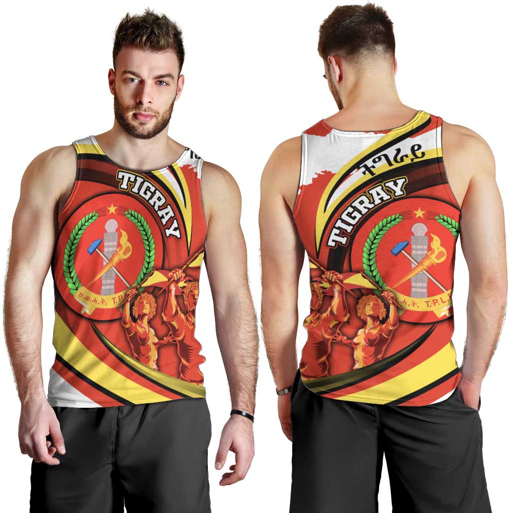 Ethiopia Tigray Revolution Men Tank Top Emblem Freedom Fighters and Flag
