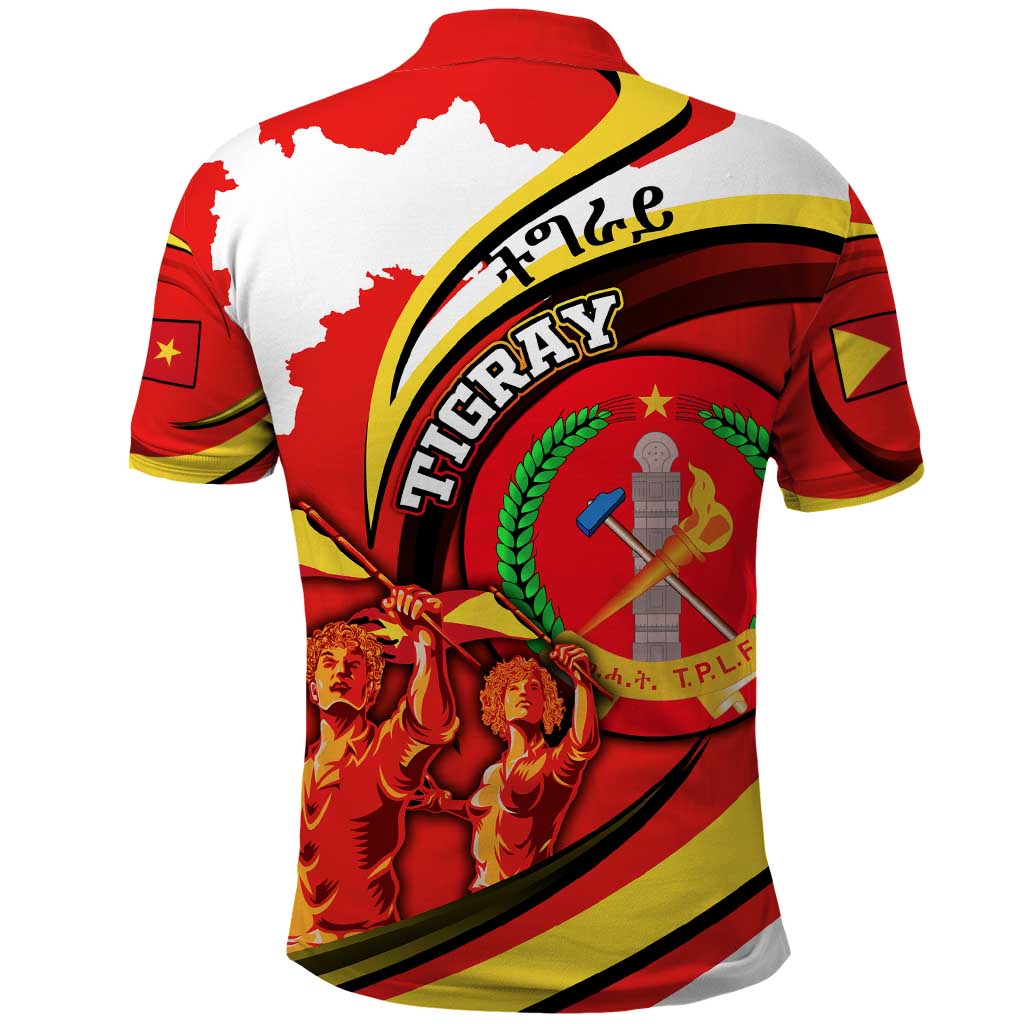 Ethiopia Tigray Revolution Polo Shirt Emblem Freedom Fighters and Flag
