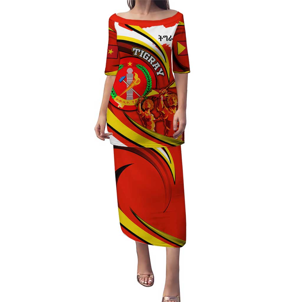 Ethiopia Tigray Revolution Puletasi Emblem Freedom Fighters and Flag