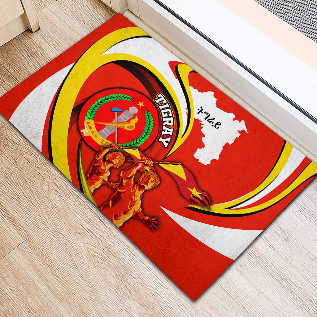 Ethiopia Tigray Revolution Rubber Doormat Emblem Freedom Fighters and Flag