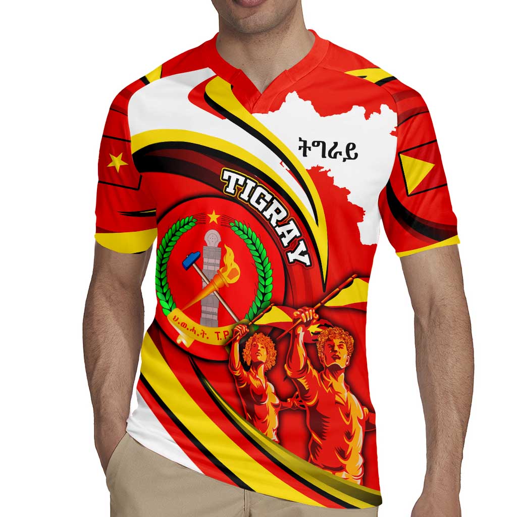Ethiopia Tigray Revolution Rugby Jersey Emblem Freedom Fighters and Flag