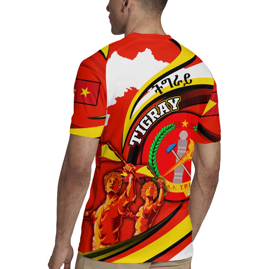 Ethiopia Tigray Revolution Rugby Jersey Emblem Freedom Fighters and Flag