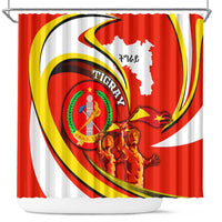 Ethiopia Tigray Revolution Shower Curtain Emblem Freedom Fighters and Flag