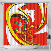 Ethiopia Tigray Revolution Shower Curtain Emblem Freedom Fighters and Flag