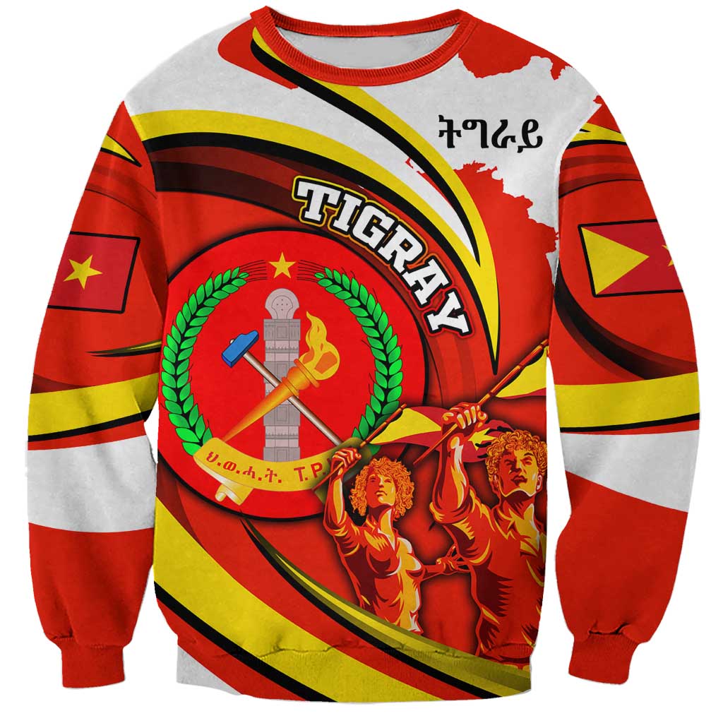 Ethiopia Tigray Revolution Sweatshirt Emblem Freedom Fighters and Flag