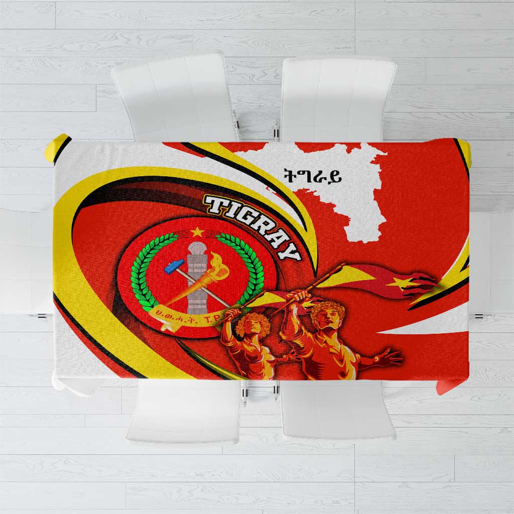 Ethiopia Tigray Revolution Tablecloth Emblem Freedom Fighters and Flag
