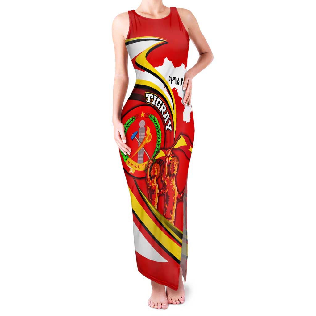 Ethiopia Tigray Revolution Tank Maxi Dress Emblem Freedom Fighters and Flag