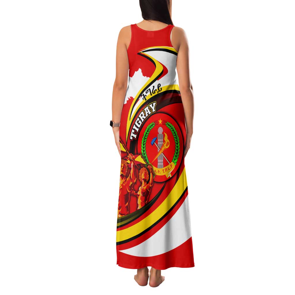 Ethiopia Tigray Revolution Tank Maxi Dress Emblem Freedom Fighters and Flag
