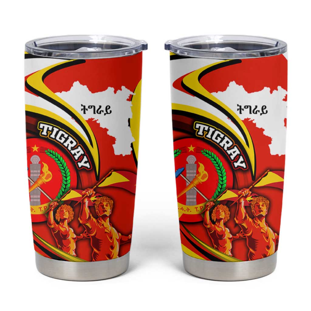 Ethiopia Tigray Revolution Tumbler Cup Emblem Freedom Fighters and Flag