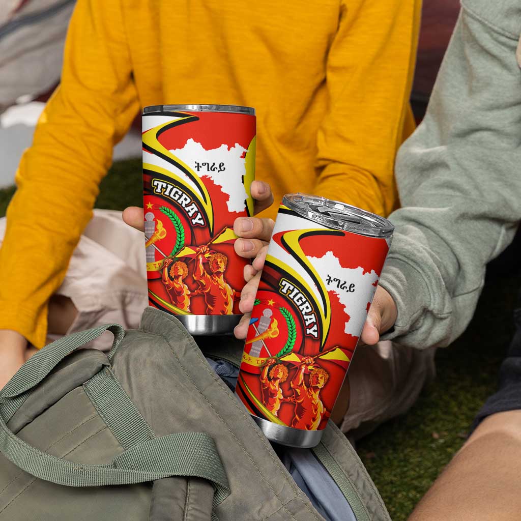 Ethiopia Tigray Revolution Tumbler Cup Emblem Freedom Fighters and Flag