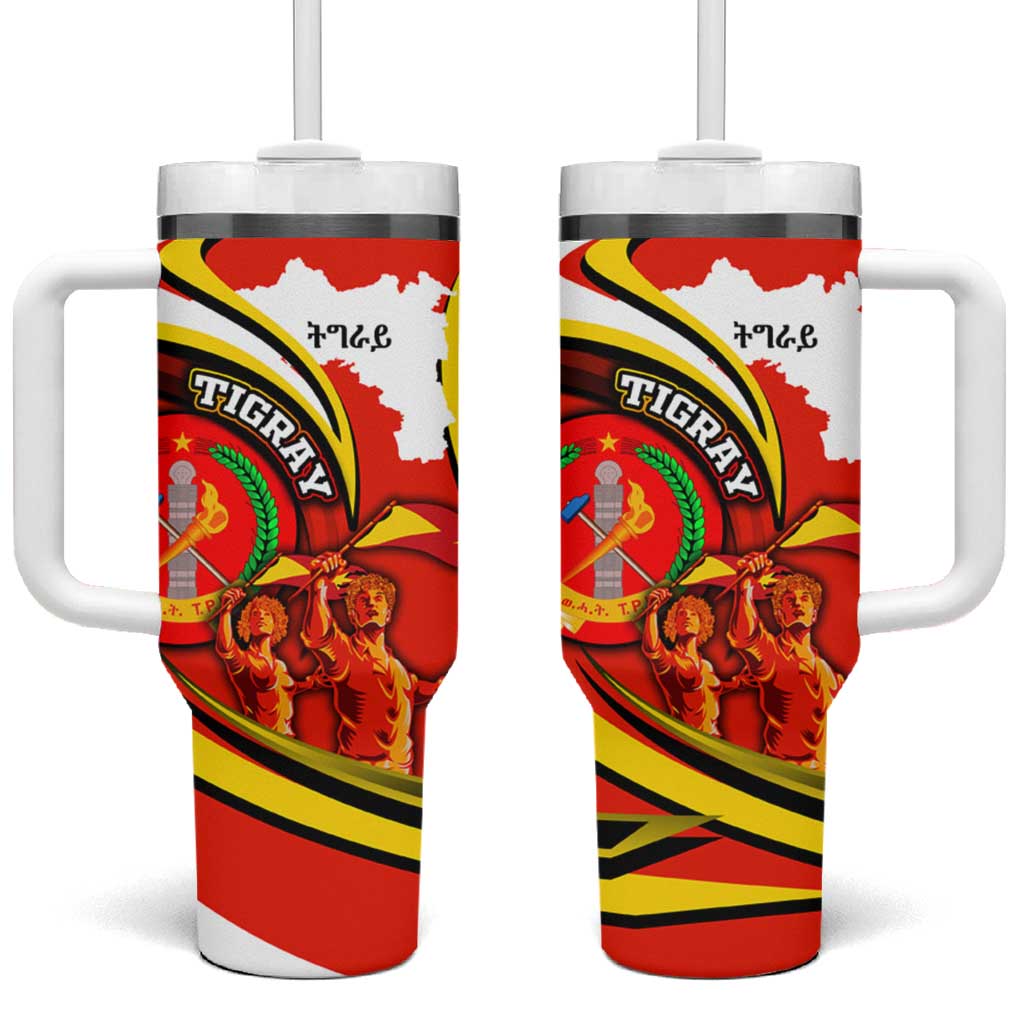 Ethiopia Tigray Revolution Tumbler With Handle Emblem Freedom Fighters and Flag