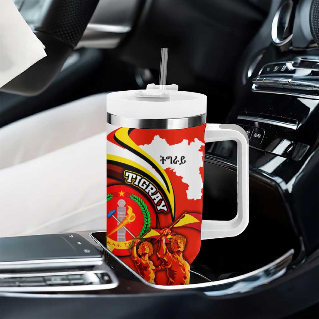 Ethiopia Tigray Revolution Tumbler With Handle Emblem Freedom Fighters and Flag