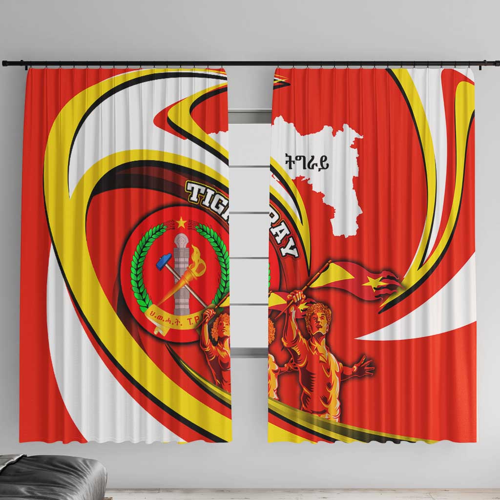 Ethiopia Tigray Revolution Window Curtain Emblem Freedom Fighters and Flag