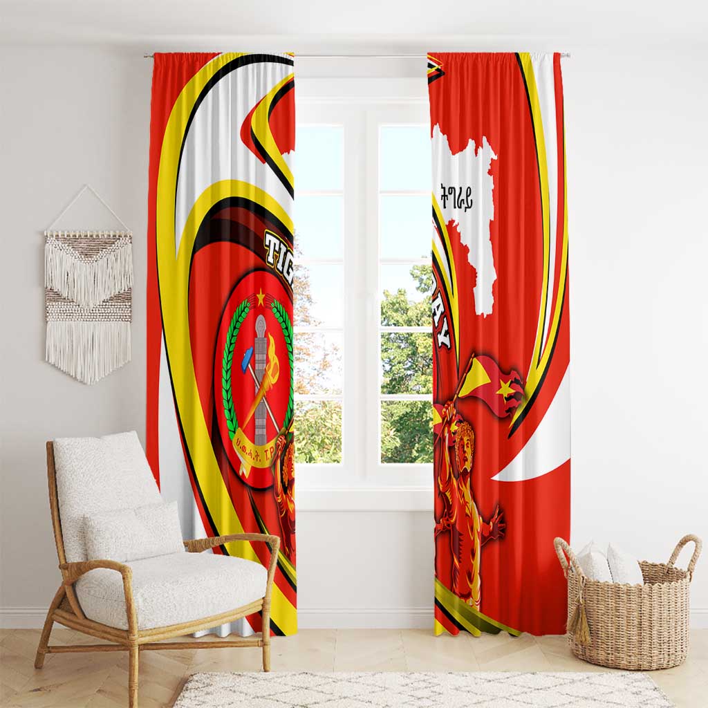 Ethiopia Tigray Revolution Window Curtain Emblem Freedom Fighters and Flag
