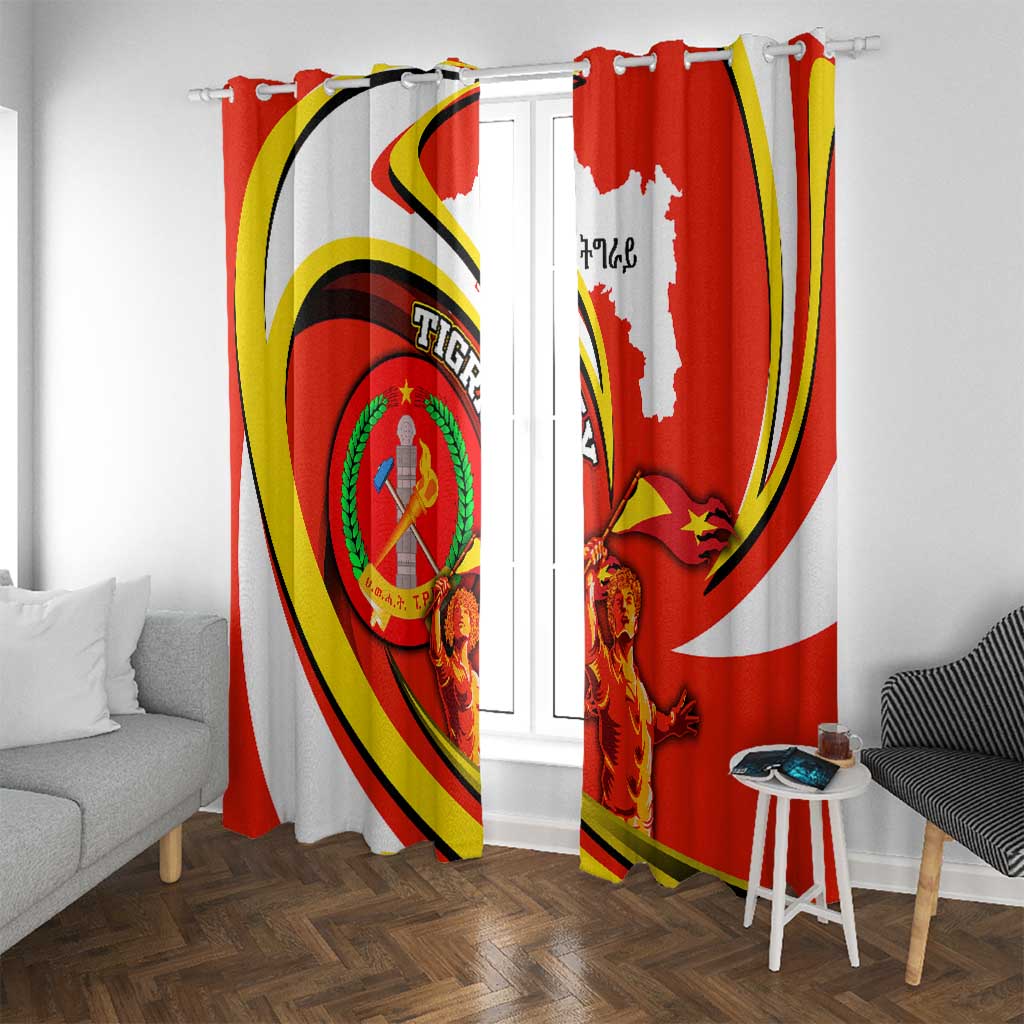 Ethiopia Tigray Revolution Window Curtain Emblem Freedom Fighters and Flag
