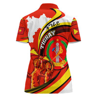 Ethiopia Tigray Revolution Women Polo Shirt Emblem Freedom Fighters and Flag