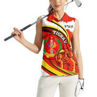 Ethiopia Tigray Revolution Women Sleeveless Polo Shirt Emblem Freedom Fighters and Flag