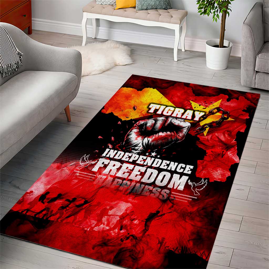 I Stand with Tigray Area Rug Tigray Independence - Fist of Freedom