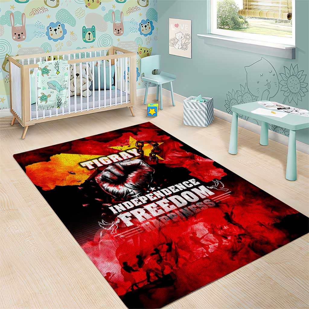 I Stand with Tigray Area Rug Tigray Independence - Fist of Freedom