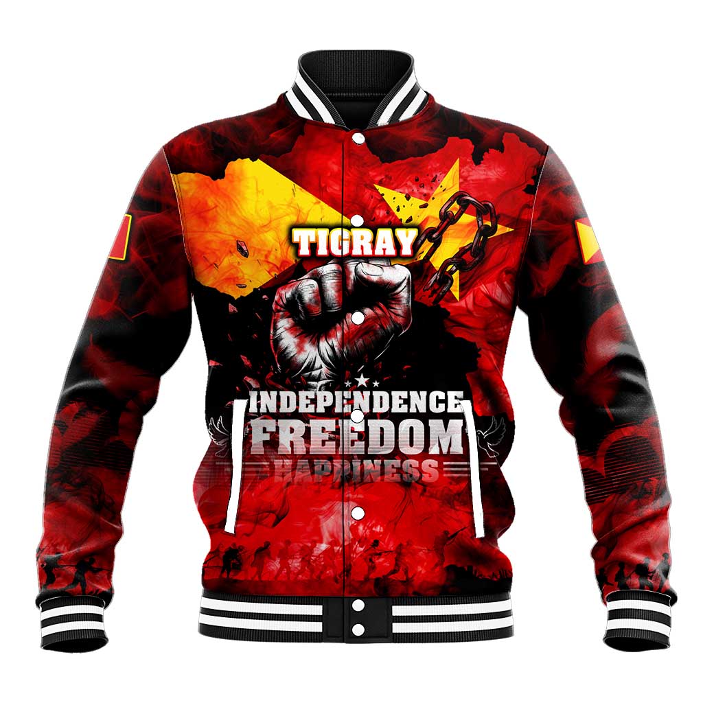 I Stand with Tigray Baseball Jacket Tigray Independence - Fist of Freedom
