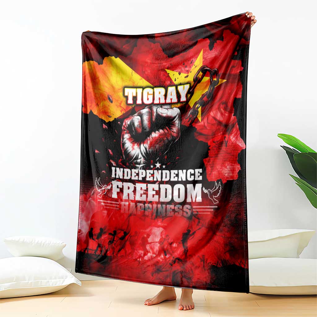 I Stand with Tigray Blanket Tigray Independence - Fist of Freedom