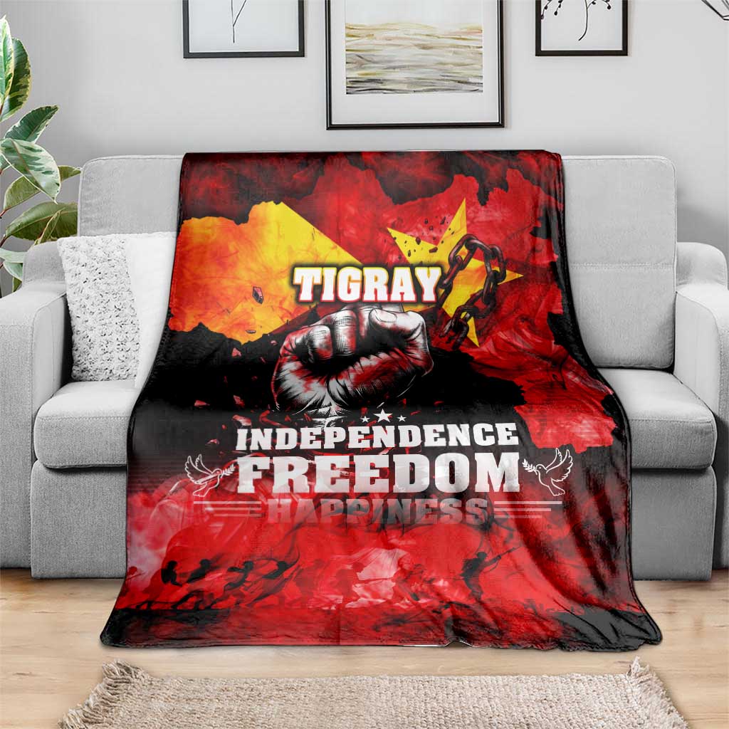 I Stand with Tigray Blanket Tigray Independence - Fist of Freedom
