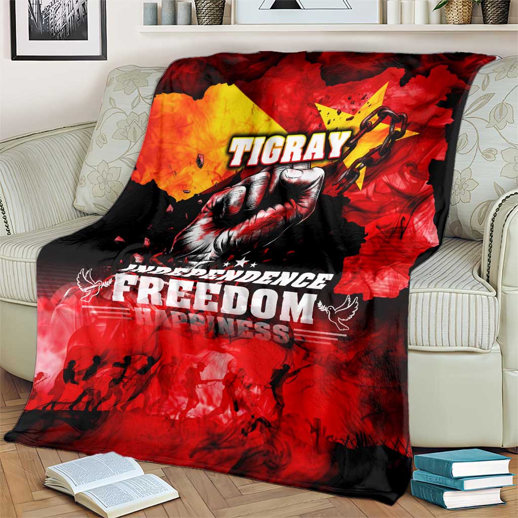 I Stand with Tigray Blanket Tigray Independence - Fist of Freedom