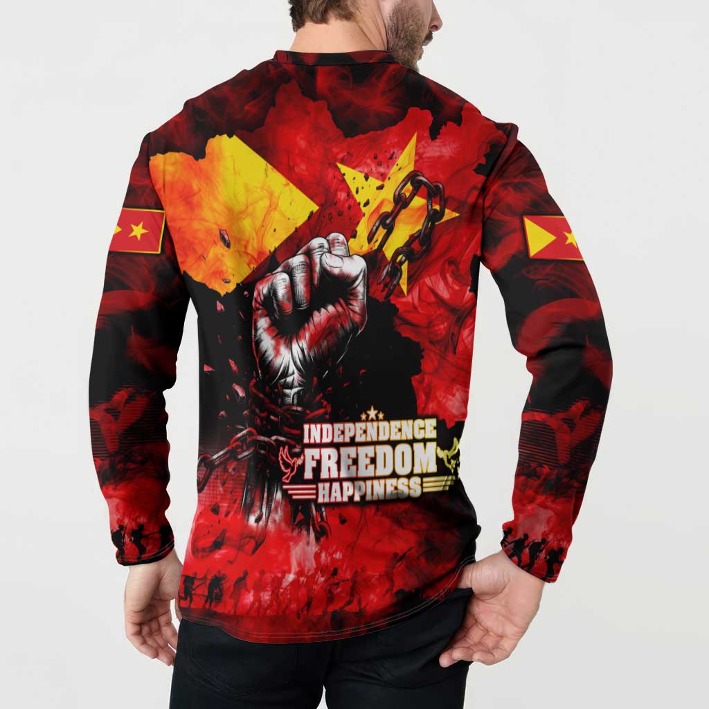 I Stand with Tigray Button Sweatshirt Tigray Independence - Fist of Freedom