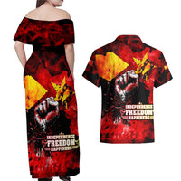 I Stand with Tigray Couples Matching Off Shoulder Maxi Dress and Hawaiian Shirt Tigray Independence - Fist of Freedom